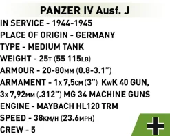 COBI WW2 1:72 Panzer IV Ausf. J* Cobi