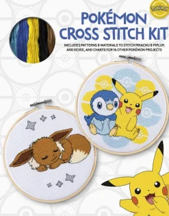 Maria Diaz Strikkeoppskrifter|Samlebokser^PokeMon Cross Stitch Kit: Includes Patterns and Materials to Stitch Pikachu & Piplup, & Evee, and Charts for 16 Other PokeMon Projects
