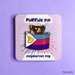 Buttons^Poly Kitty Pin