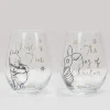 Disney-jul Glass^Pooh and Piglet Christmas Glasses Set of 2
