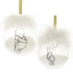 Disney-jul Julekuler^Pooh and Piglet Feather Baubles Set of 2