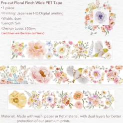 Tilbehør^Pre-Cut Floral Finch PET Tape