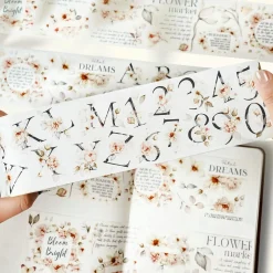 Tilbehør^Pre-cut Rosé Scripts Wide Washi Tape