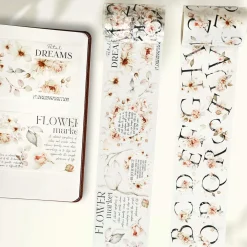 Tilbehør^Pre-cut Rosé Scripts Wide Washi Tape