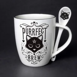 Alchemy Mug and Spoon Krus^Purrfect Brew Mug and Spoon Set 390 ml