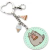 Nøkkelringer^Pusheen with Pizza Keyring with Mini Charms