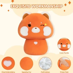 Mewaii Bamser Og Kosedyr^Red Panda Mushroom Family Plush Figure 35 cm