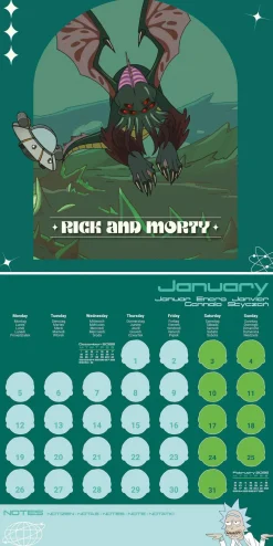 Rick & Morty 2026 Square Calendar* Kalendere