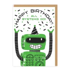 Kort, Bursdag & Anledning^Robot Birthday Greeting Card