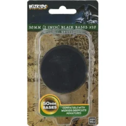 WizKids Terreng & Tilbehør^Round Base Black 50 mm (10) Deep Cuts Unpainted Miniature