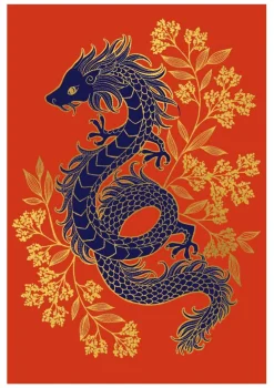 Kort, Bursdag & Anledning^Sakura Red Dragon Card