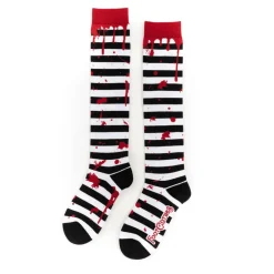 Footclothes Sokker & Fottøy^Sanguine Stripes Blood Spatter Knee High Socks (36-46)