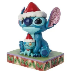Julepynt^Santa Stitch with Scrump Figurine 14 cm