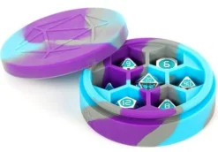 Metallic Dice Games Boks^Silicone Round Dice Case Purple, Grey, Light Blue