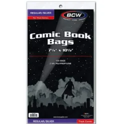Tilbehør & Oppbevaring^Silver Regular Comic Bags Thick (100) BWC