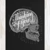 Kort, Bursdag & Anledning^Skull: Thinking of You Greeting Card