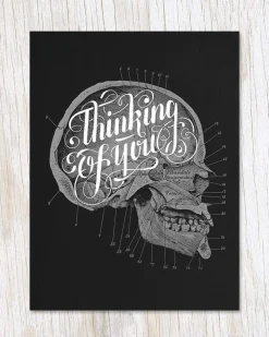 Kort, Bursdag & Anledning^Skull: Thinking of You Greeting Card