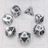 Gyld Sett|Tilbehør^Slashing Damage Poly Dice Set Metal Chrome /Black (7)