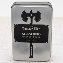 Gyld Sett|Tilbehør^Slashing Damage Poly Dice Set Metal Chrome /Black (7)