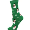 Socksmith Smiling Snowmen Green Socks (35-42)* Sokker & Fottøy|Julepynt