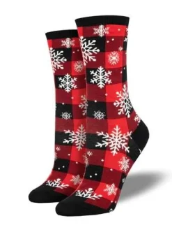 Socksmith Julepynt^Snowflake Plaid Red Socks (35-42)