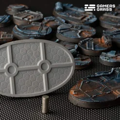 Gamers Grass Basing & Modellering^Spaceship Corridor Bases Oval 75 mm (3)