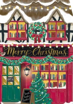 Kort, Bursdag & Anledning^St Nicholas St Christmas Book Shop Xmas Card