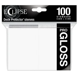 Standard Size Arctic White PRO-Gloss Eclipse Sleeves (100) Kortlommer* Kortlommer