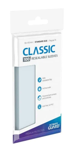 Standard Size Resealable Classic Sleeves Transparent (100) Kortlommer* Kortlommer