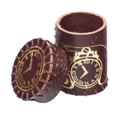Q-Workshop Poser & Beger^Steampunk Brown & Golden Leather Dice Cup Terningbeger
