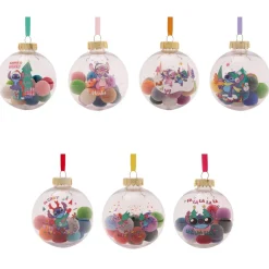 Disney-jul Stitch Pom Poms Baubles Set of 7* Julekuler|Julepynt