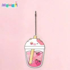 Mewaii Nøkkelringer^Strawberry Milk Tea Cow Keychain