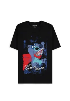 Lilo & Stitch Superhero Stitch Black T-shirt* T-Skjorter