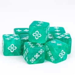 Udixi Dice Swirl Pattern 16mm D6 Green /White (12)* Sett