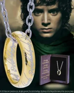 The One Ring Sterling Silver Gold Plated Replica w/Chain* Smykker|Smykker