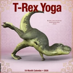 Willow Creek Press Kalendere^T-Rex Yoga 2026 Wall Calendar