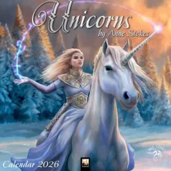 Flame Tree Studio Unicorns by Anne Stokes Wall Calendar 2026 (Art Calendar)* Kalendere