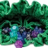 Metallic Dice Games Poser & Beger^Velvet Dragon Storm Green Dragon Scales Compartment Dice Bag