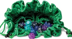 Metallic Dice Games Poser & Beger^Velvet Dragon Storm Green Dragon Scales Compartment Dice Bag