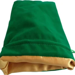 Metallic Dice Games Velvet Green Dice Bag with Gold Lining (L) Terningpose* Poser & Beger
