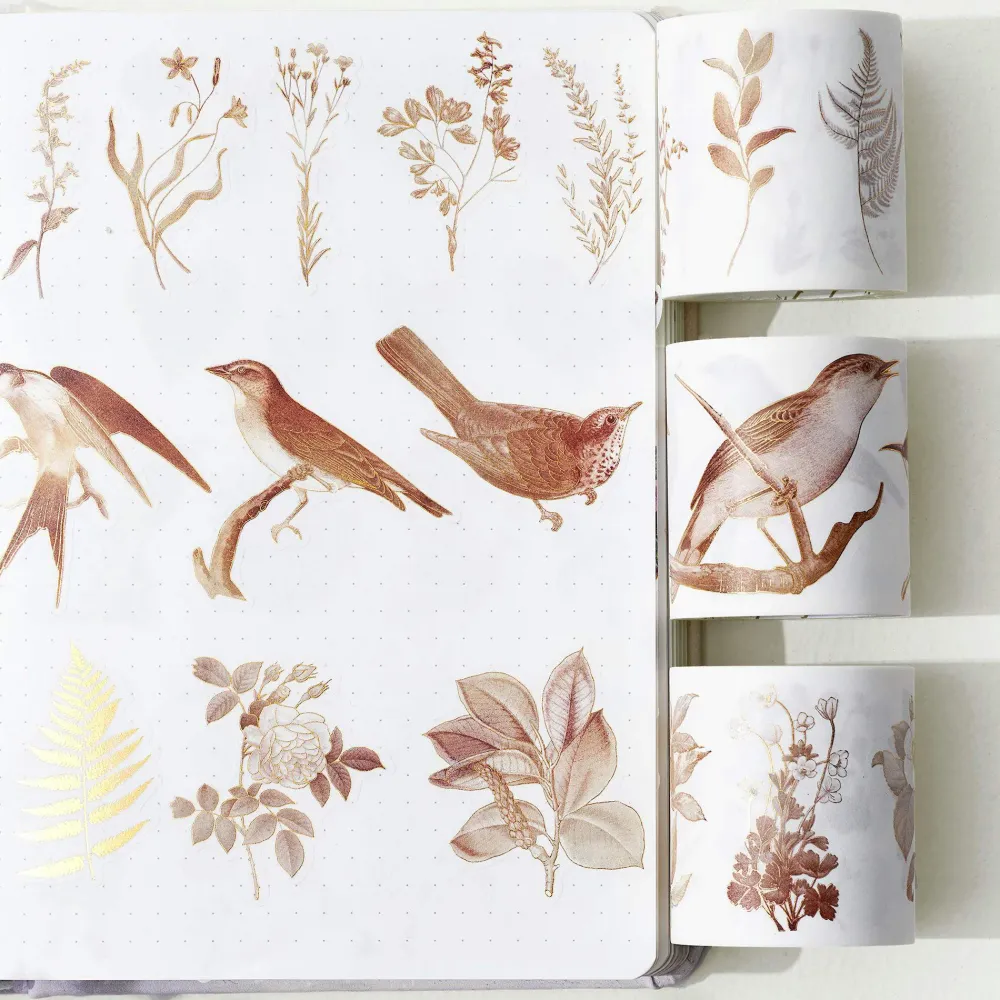Vintage Botanicals Washi Tape Sticker Set (GILDED)* Tilbehør