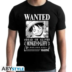 One Piece T-Skjorter^Wanted Luffy BW T-Shirt