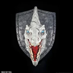WizKids Tilbehør|Tilbehør^White Dragon Foam Rubber Trophy Plaque Dungeons & Dragons Replicas of the Realm