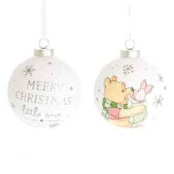 Disney Christmas Collection Julekuler^Winnie & Piglet Merry Christmas Ceramic Bauble