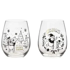 Disney-jul Winnie the Pooh Christmas Glasses Set of 2* Glass