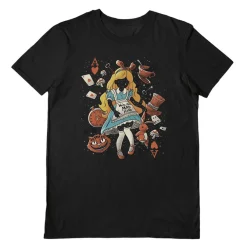 Eduely Wonderland Girl Black Unisex T-Shirt* T-Skjorter