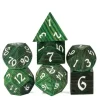 Udixi Dice Wood High Quality Colorful Striped Green /White (7)* Sett